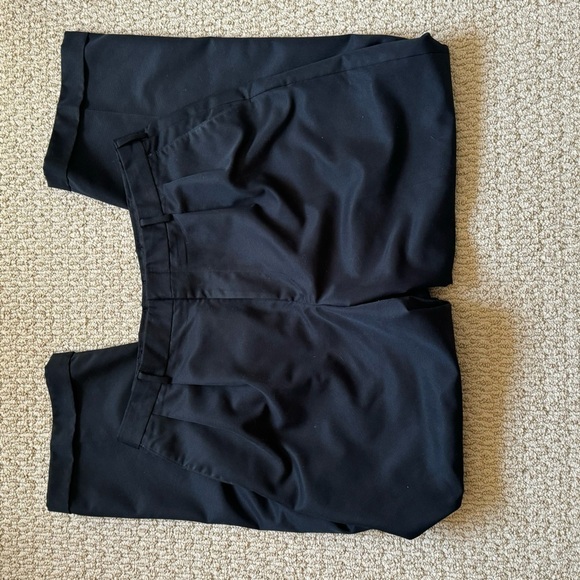 Perry Ellis Navy Blue Pleated and Cuffed Relaxed Fit Office Slacks Pants 36x30 - Picture 5 of 16